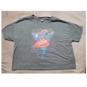 Old Navy Flamingo Love Print Animal Lover Graphic Crew-Neck T-Shirt Girl Size XL